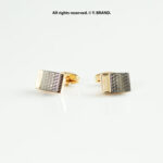 Gold & Black Cufflink Textured Square - CL-0160