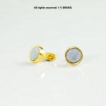 Gold & Silver Cufflink Classic Round - CL-0161