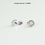 Silver & White Cufflink Classic Round - CL-0165
