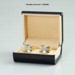 Gold & Silver Cufflink Rectangular Crystal Strip - CL-0167 - Image 2