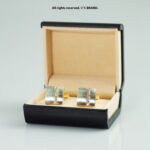 Gold & Silver Cufflink Curved Crystal Strip - CL-0168 - Image 2