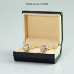 Gold & Silver Cufflink Oval Crystal Designer - CL-0170 - Image 2