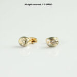 Gold & Silver Cufflink Oval Crystal Designer - CL-0170