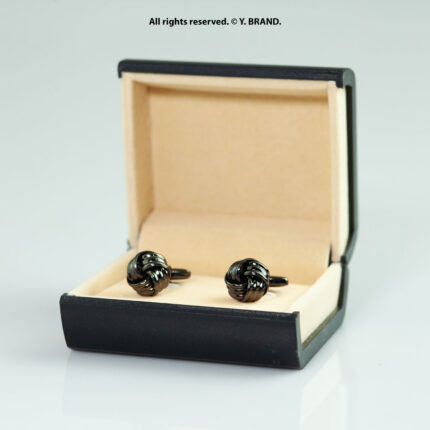 Black Cufflink Knot Glossy Classic - CL-0173