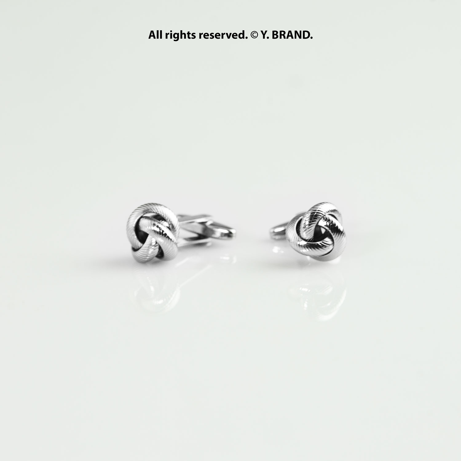 CL-051a Silver Cufflink Knot Textured Classic - CL-0174 - Image 1