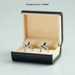 Silver Cufflink Airplane Design Novelty - CL-0178 - Image 2