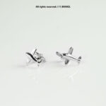 Silver Cufflink Airplane Design Novelty - CL-0178