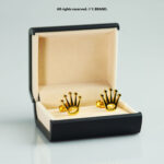 Gold Cufflink Crown Royal Design - CL-0189 - Image 2