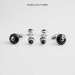 Silver & Black Cufflink Set Faceted Stone Round Design – CLS-1017