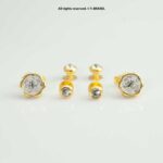 Gold & Silver Cufflink Set Vintage Engraved Round Design – CLS-1018