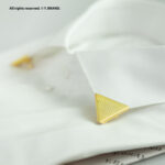 Gold Collar Pin Bar Textured Triangle Luxury - CPB-1025