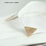 Gold Collar Pin Bar Crystal Triangle Luxury - CPB-1026