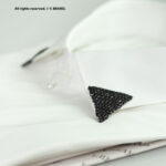 Black Collar Pin Bar Crystal Triangle Luxury - CPB-1027