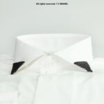 Black Collar Pin Bar Crystal Triangle Luxury - CPB-1027 - Image 2