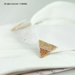 Gold Collar Pin Bar Gradient Crystal Triangle Luxury - CPB-1028