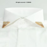 Gold Collar Pin Bar Gradient Crystal Triangle Luxury - CPB-1028 - Image 2