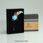 Light Blue & Multicolor Lapel Pin Luxury Floral Feather - LP-053 - Image 2