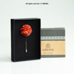 Red & Gold Lapel Pin Luxury Floral - LP-055 - Image 2