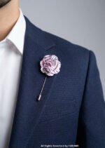 Pink & Black Lapel Pin Classic Floral - LP-056