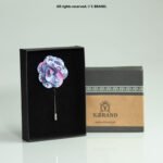 Blue & Pink Lapel Pin Classic Floral Pattern - LP-058 - Image 2