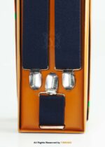 Navy Blue Three clips Elastic Suspender-SB-1057 - Image 3