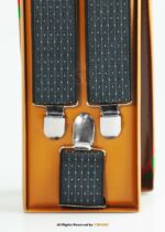 White Dotted Three clips Elastic Suspender-SB-1058 - Image 3