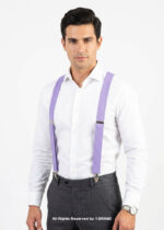 Light Purple Three clips Elastic Suspender-SB-1060