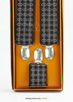 Premium Bronze Geo Jacquard Suspenders-SB-1064 - Image 3