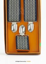 Royal Navy & Gold Geometric Men's Suspenders-SB-1065 - Image 3
