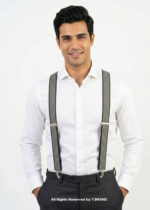 Royal Navy & Gold Geometric Men's Suspenders-SB-1065