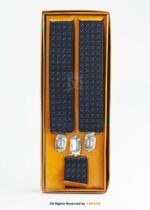 Electric Blue Pixel Jacquard Men's Suspenders-SB-1069 - Image 2