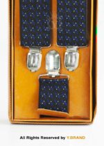 Electric Blue Pixel Jacquard Men's Suspenders-SB-1069 - Image 3