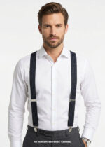 Electric Blue Pixel Jacquard Men's Suspenders-SB-1069