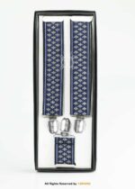Royal Blue Cross-Stitch Jacquard Men's Suspenders-SB-1070 - Image 2