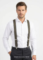 Antique Gold Argyle Jacquard Suspenders-SB-1073