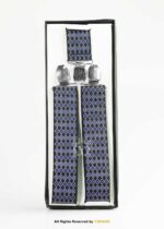 Sapphire Blue Diamond Argyle Suspenders-SB-1074 - Image 2