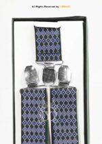 Sapphire Blue Diamond Argyle Suspenders-SB-1074 - Image 3
