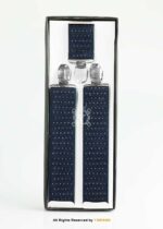 Navy Pin-Dot Jacquard Suspenders-SB-1076 - Image 2