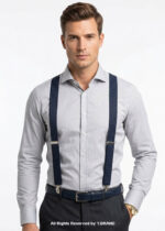 Navy Pin-Dot Jacquard Suspenders-SB-1076