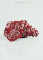 Red Silk Tie Paisley - T-175 - Image 2