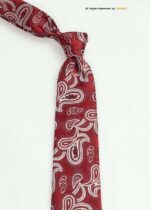 Red Silk Tie Paisley - T-175 - Image 2