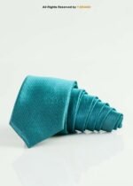 Teal Silk Tie Micro Texture - T-176 - Image 2