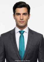 Teal Silk Tie Micro Texture - T-176