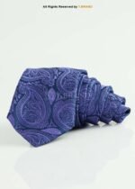 Purple Silk Tie Paisley - T-179 - Image 2