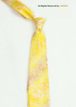 Yellow Silk Tie Floral Pattern - T-180 - Image 2