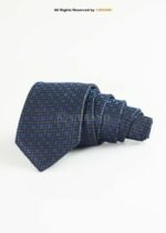 Black & Blue Silk Tie Micro Check - T-184 - Image 2