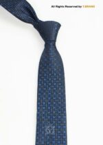 Black & Blue Silk Tie Micro Check - T-184 - Image 2
