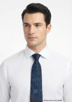 Black & Blue Silk Tie Micro Check - T-184