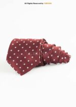 Maroon Silk Tie Polka Dots - T-188