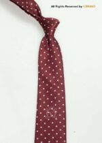 Maroon Silk Tie Polka Dots - T-188 - Image 2